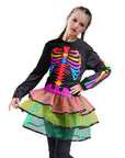 Children Rainbow Skeleton Costume