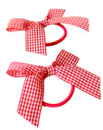 Red Gingham Bow Hair Tie (2pk)