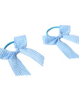 Blue Gingham Bow Hair Tie (2pk)