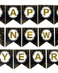 Happy New Year Banner (Black with Champagne glasses)
