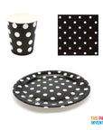 Black Polka Dot Tableware Set