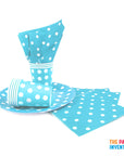 Blue Polka Dot Tableware Set