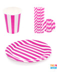 Hot Pink Stripe Tableware Set