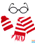 Red & White Stripe Costume Accessory Kit (3 Piece Set)