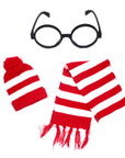 Red & White Stripe Costume Accessory Kit (3 Piece Set)