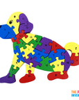 Wooden Dog Alphabet Number Block Puzzle