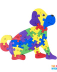 Wooden Dog Alphabet Number Block Puzzle