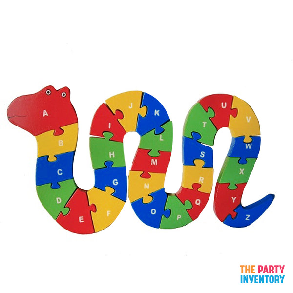 Wooden Snake Alphabet Number Block Puzzle The Party Inventory