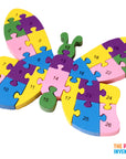 Wooden Butterfly Alphabet Number Block Puzzle