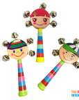 Jingle Bell Cartoon Shaker Sticks (Assorted)