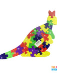 Wooden Kangaroo Alphabet Number Block Puzzle