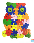 Wooden Owl Alphabet Number Block Puzzle
