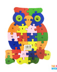 Wooden Owl Alphabet Number Block Puzzle