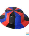 Plastic Boat Hat (Blue Black Red)