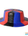 Plastic Boat Hat (Blue Black Red)