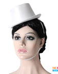 Mini White Satin Top Hat