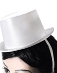 Mini White Satin Top Hat
