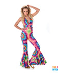 Adult Womens Rainbow Tie Dye Jumpsuit