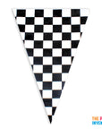 Black and White Checkered Triangle Bunting Flags