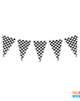 Black and White Checkered Triangle Bunting Flags