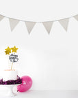 Large Glitter Bunting Flags (Silver)