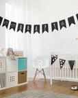 DIY Chalkboard Bunting Flags with chalk