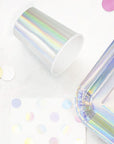 Iridescent Silver Paper Cups (6pk)