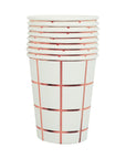 Rose Gold Grid Paper Cups 6pk