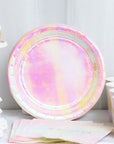 Iridescent Pink Paper Plates (8pk)