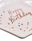 Rose Gold Happy Birthday Hexagon Paper Plates 6pk