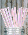 Iridescent Pink Paper Straws (20pk)