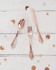 Deluxe Plastic Cutlery Set (Rose Gold)