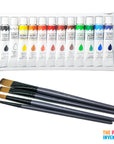 Acrylic Colour Paint & Brush Set