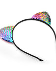 Sequin Rainbow Cat Ears Headband