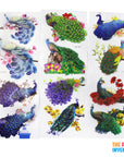 Jumbo Peacock 3D Stickers (Assorted)