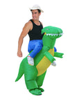 Adult Inflatable Green Dinosaur Rider Costume