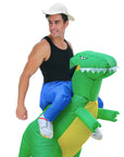 Adult Inflatable Green Dinosaur Rider Costume