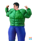 Adult Inflatable Green Muscle Man Costume