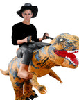 Adult Inflatable Brown Dinosaur Rider Costume