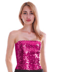 Adult Sequin Bandeau Tube Top (Hot Pink)