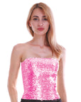 Adult Sequin Bandeau Tube Top (Light Pink)