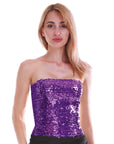 Adult Sequin Bandeau Tube Top (Purple)