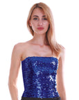 Adult Sequin Bandeau Tube Top (Dark Blue)