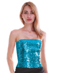 Adult Sequin Bandeau Tube Top (Blue)