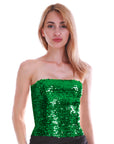 Adult Sequin Bandeau Tube Top (Green)