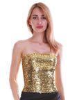 Adult Sequin Bandeau Tube Top (Gold)