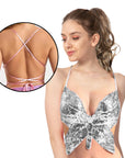 Sequin Butterfly Top (Silver)