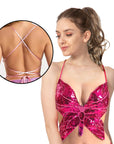 Sequin Butterfly Top (Hot Pink)