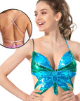 Sequin Butterfly Top (Blue)