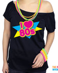Adult Ladies I heart 80s Printed T-Shirt